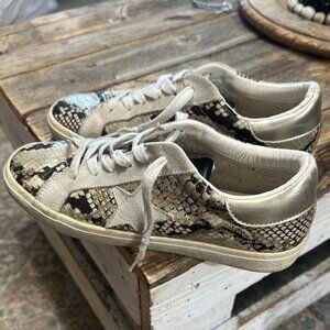 Steve Madden Black and White Snake Print Sneakers